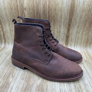 Shoe The Bear‎ Ned Men's Size 11 EU 44 Waxed Suede Brown Ankle Boots Shoes